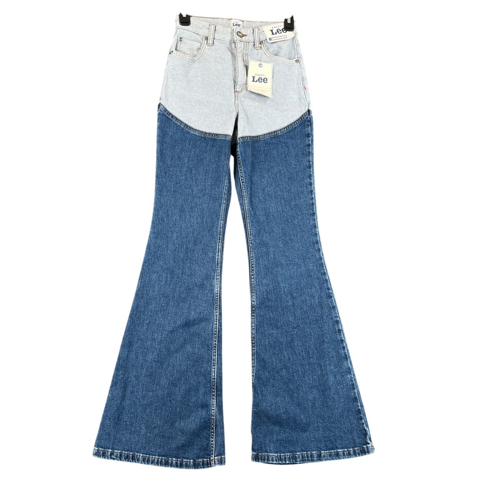 Lee x Kacey Musgraves Flare Jeans Womens 0 Two Tone High Rise Western NWT